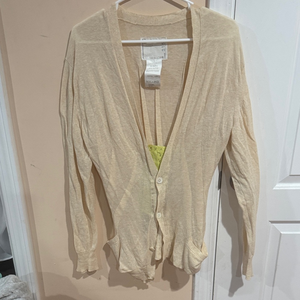 Sacai Beige Button-Up Cardigan